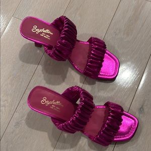 Seychelles Pink Heels with Ruched Straps